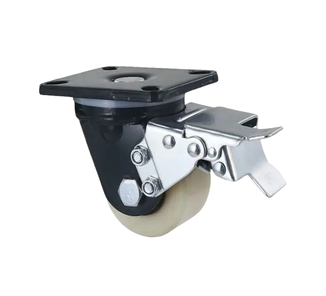 Rueda RHINO Banda Nylon MC Placa Giratoria Con Freno