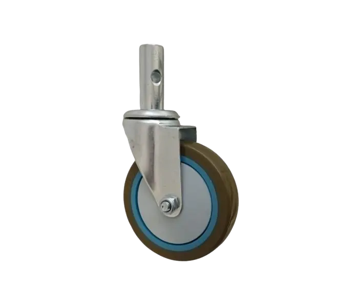Rueda Trasera Carro Dual Placa Giratoria Vástago Liso